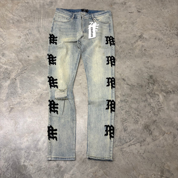 MIXED EMOTIONS “MONOGRAM” DENIM BLUE / BLACK