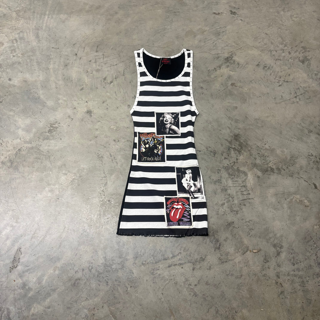 LOST INTRICACY “ REBEL BLK & WHT” DRESS