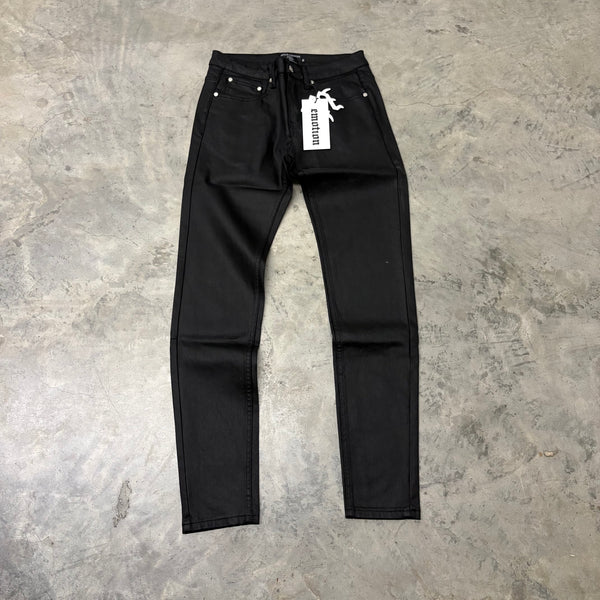 MIXED EMOTIONS “WAXED” DENIM JEANS