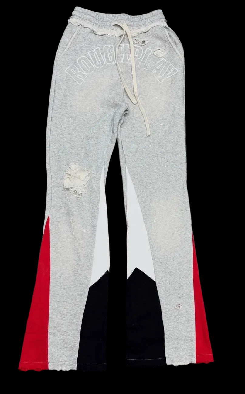 ROUGHPLAY GREY RED BLACK FLARED SWEATS
