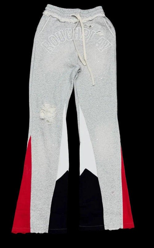 ROUGHPLAY GREY RED BLACK FLARED SWEATS