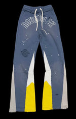 ROUGHPLAY BLUE YELLOW FLARED SWEATS