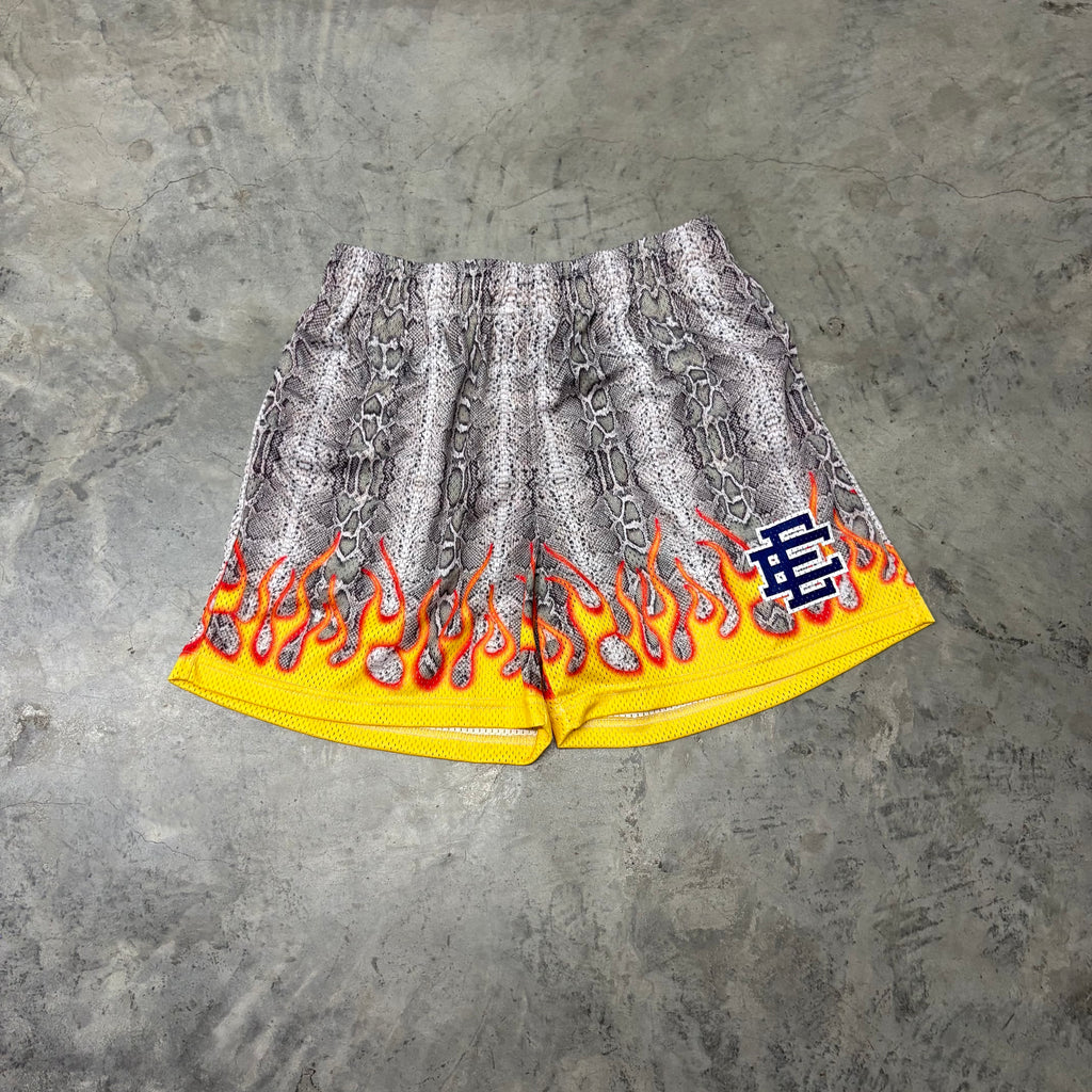 ERIC EMANUEL “SNAKESKIN/FLAMES” SHORTS