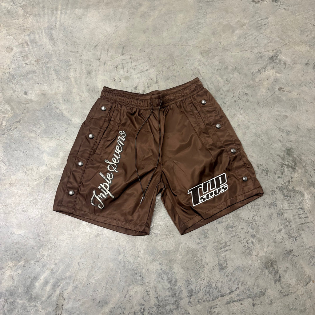 TRIPLE SEVENS “BROWN” NYLON SHORTS