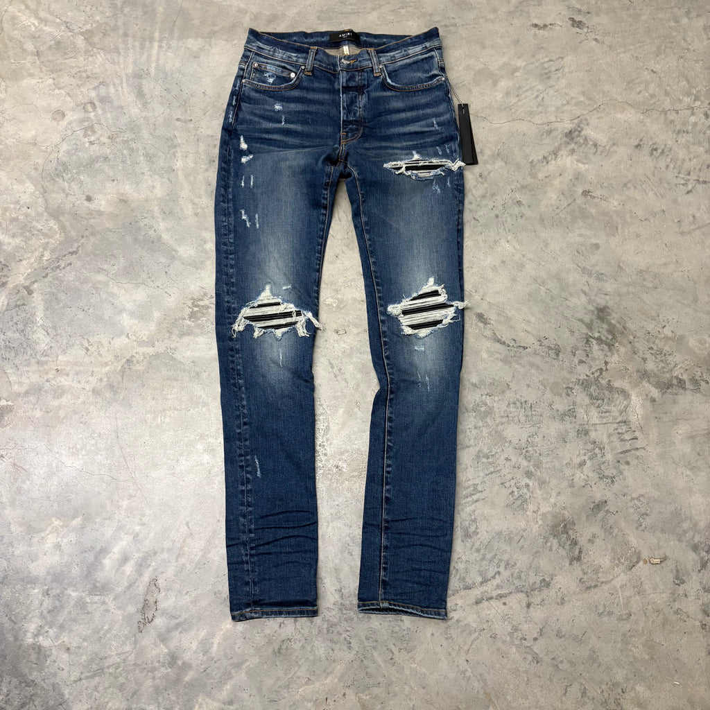 AMIR1 JEANS DARK INDIGO/BLACK PATCH  “MX1”