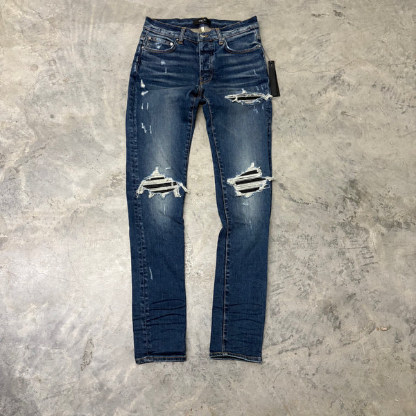 AMIR1 JEANS DARK INDIGO/BLACK PATCH  “MX1”