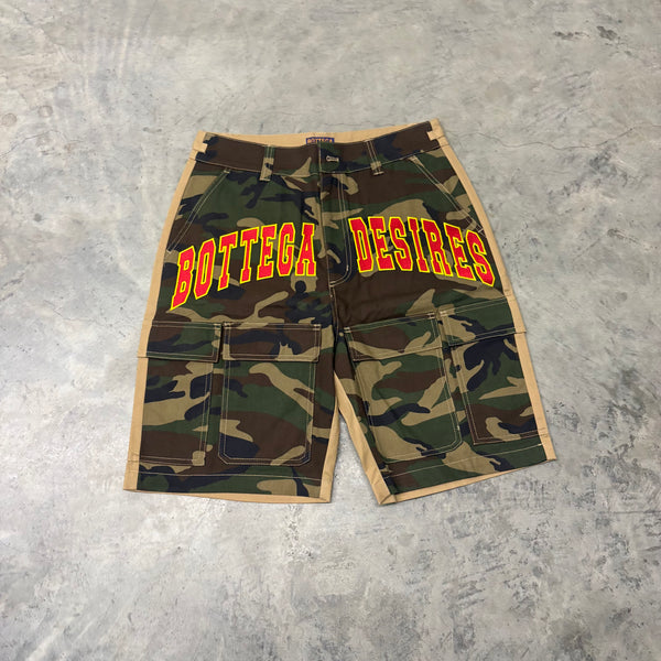 B. DESIRES “CAMO/BEIGE” CARGO SHORTS