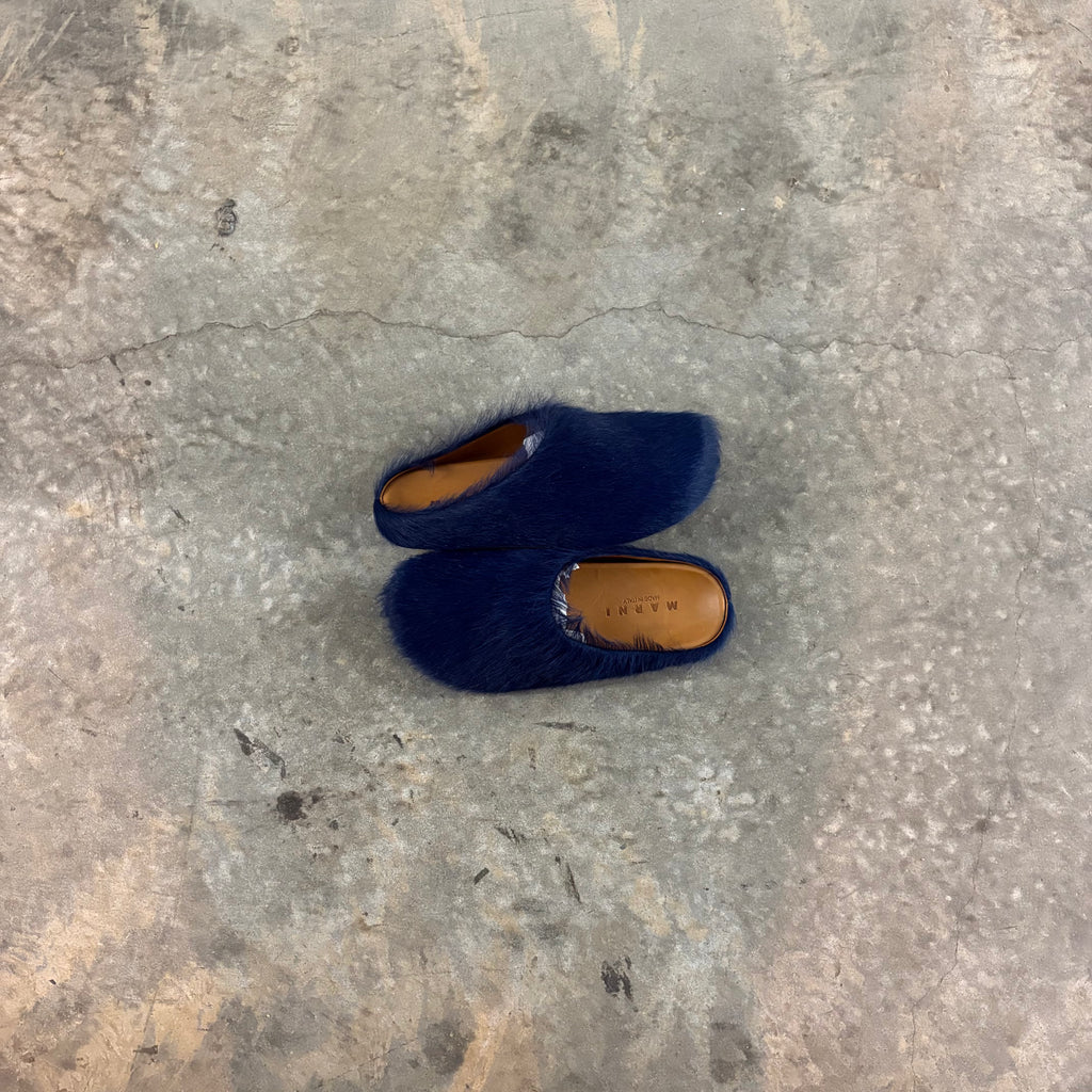 MARNI NAVY “FUSSBET” SLIDES