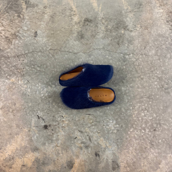 MARNI NAVY “FUSSBET” SLIDES
