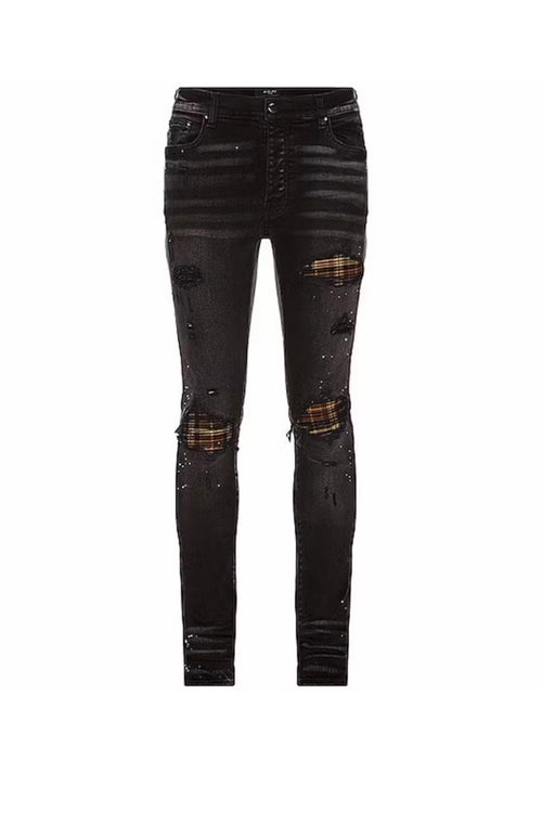 AMIRI MX1 BROWN PLAID JEANS
