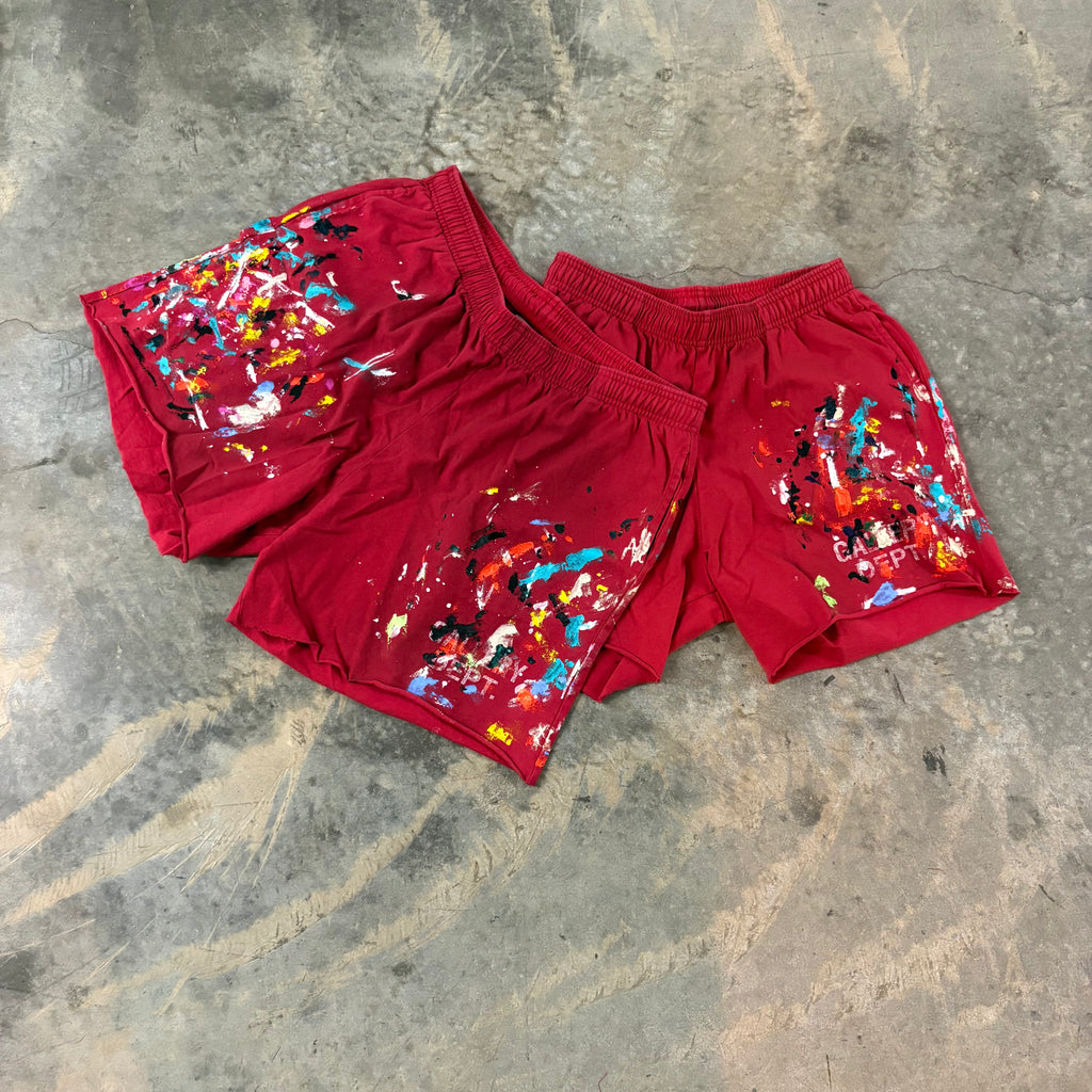 GALLERY DEPT RED “PAINT SPLATTER” SHORTS