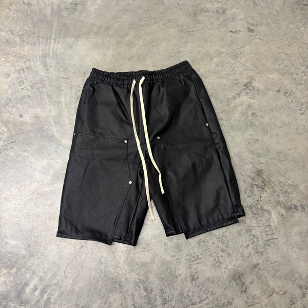 MATIERE D DESIRS “WAXED DENIM JORTS”