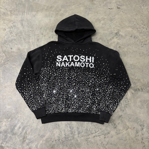 SATOSHI NAKAMOTO “SHATTERED GLASS” PULLOVER