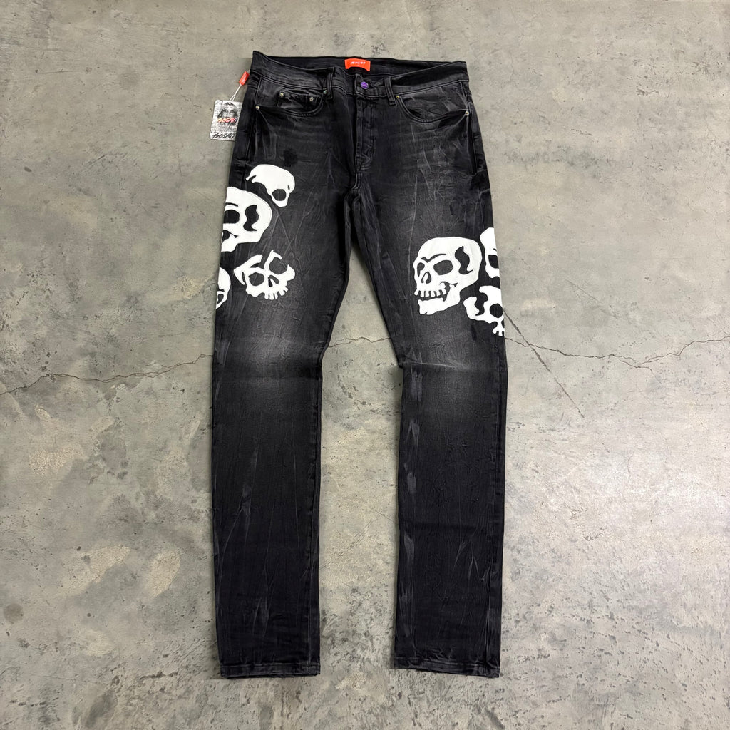 BOSSI “SKULL” BLACK DENIM