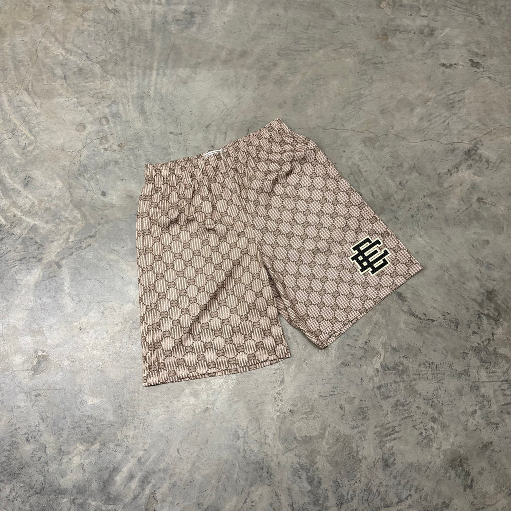 ERIC EMANUEL “GUCCES/BEIGE” SHORTS