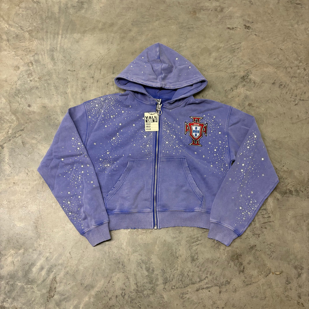 VALE “CLUSTERED” BLUE ZIP UP