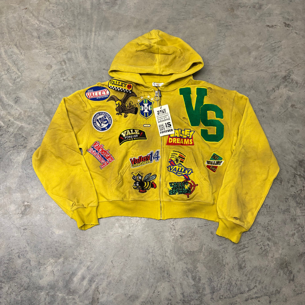 VALE YELLOW “MULTI PATCH” ZIP UP
