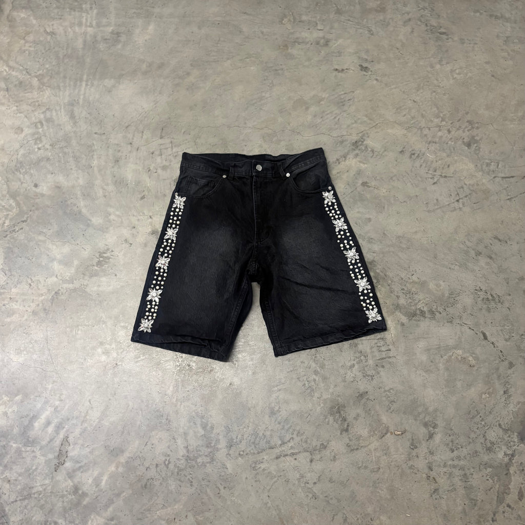 FRATERNAL “STUDDED/PEARL” BLK SHORTS