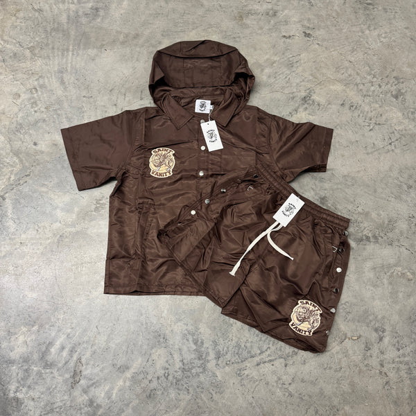 SAINT VANITY “BROWN” SHORT SET