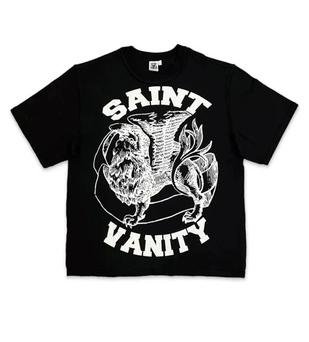 SAINT VANITY BLACK WHITE GRIFFIN TEE