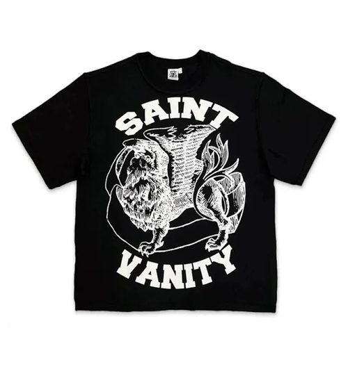 SAINT VANITY BLACK WHITE GRIFFIN TEE