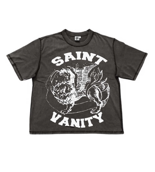 SAINT VANITY GRAY WHITE GRIFFIN TEE